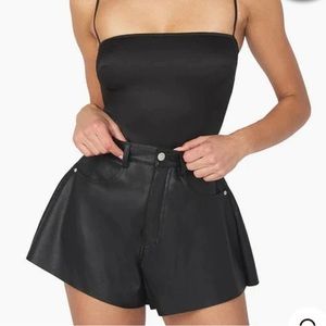 Leather Flare Shorts - WeWoreWhat